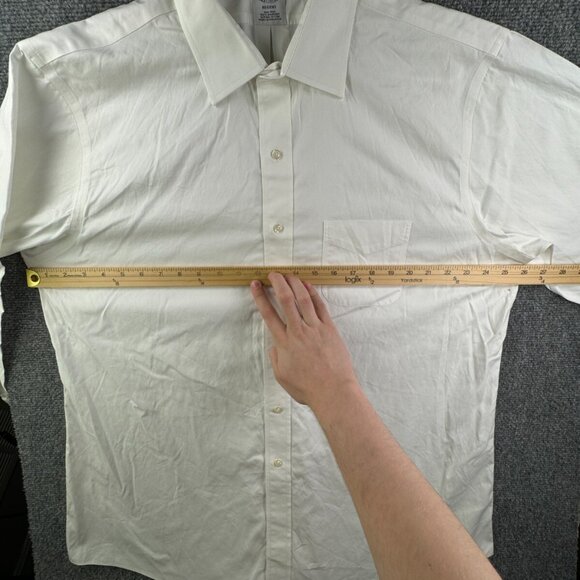 Brooks Brothers Men Non Iron Button Up Shirt Long Sleeve 17.5 35 Regent White - Picture 4 of 16